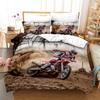 Dirt Bike Duvet Cover Set Motocross Rider Comforter Cover Motorcycle Extreme Sport Game Polyester Bedding Set For Kid Boys Teens