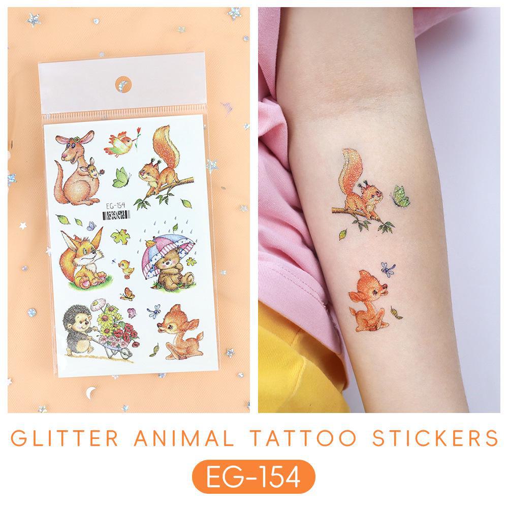 2023 Ruikalong водонепроницаемые блестящие морские животные мультфильм татуировки наклейки для детей