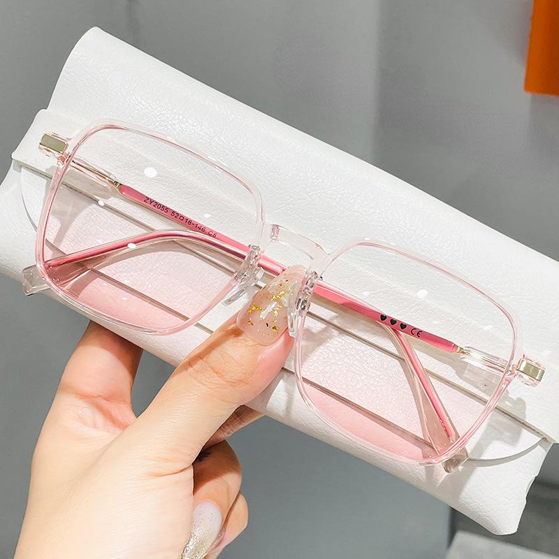 Oversized Blue Light Blocking Eye Protection Glasses Women's Yellow Lens Pink Lens Optical Spectacle Eyeglasses EMA