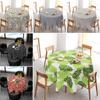 Round Table Cloth Cotton Linen Nordic Style Kitchen Tablecloth Oilproof Decorative Elegant Christmas Tree Pattern Table Cover
