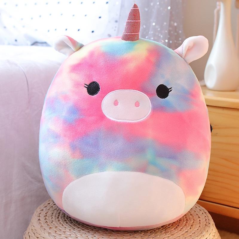 35 см Squishmallows Радуга Единорог плюшевая кукла милый мультфильм подушка дети фаршированные