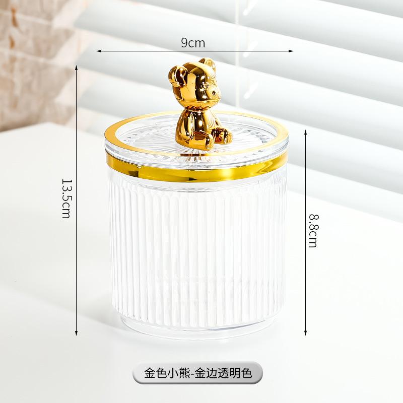 Легкая роскошная многофункциональная коробка для хранения ватных палочек, косметическая хлопковая коробка, бытовая герметичная пластиковая туба для хранения, коробка для зубной нити