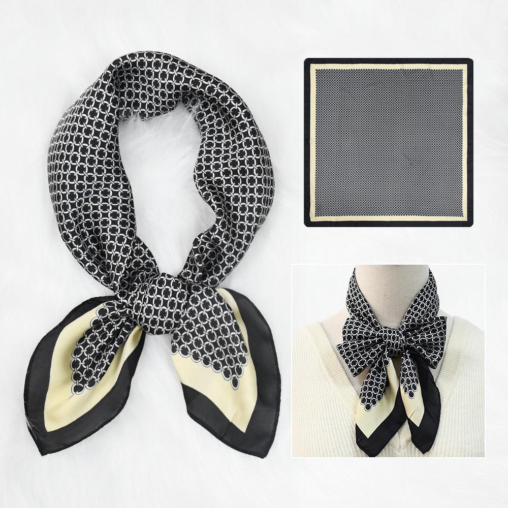 Женский новый модный шелковый шарф с имитацией атмосферы, защитный шарф для шеи, весна, лето, осень, квадратный шарф