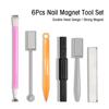 6Pcs Nail Magnetism Tool Set with Double Headed Flower Design Nail Pens Strong Magnet Stick Cats Eye Effect Gel Tools