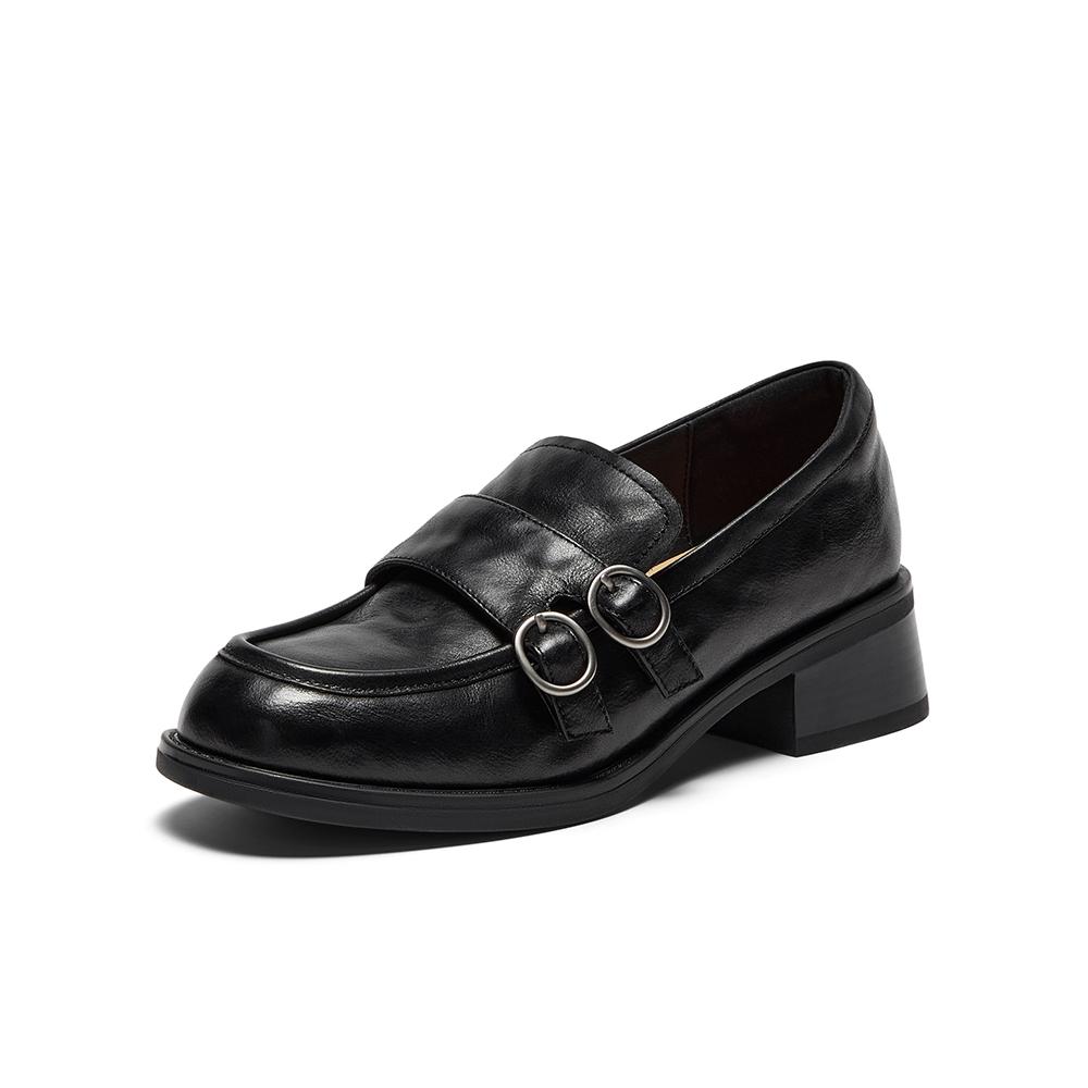 Bata Lefu Обувь Женская 25 Осень Новая Коллекция Британский Стиль Коровья Кожа Однотонная Обувь