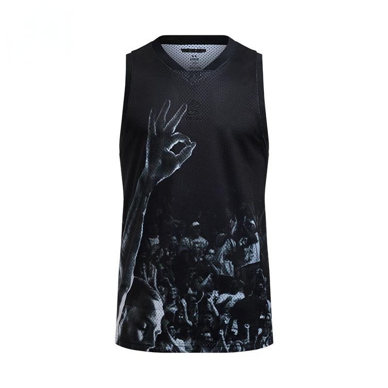 Under Armour Серия Curry SS25 Удобный ребристый баскетбольный безрукавный жилет Мужские топы Черный 6000783-001