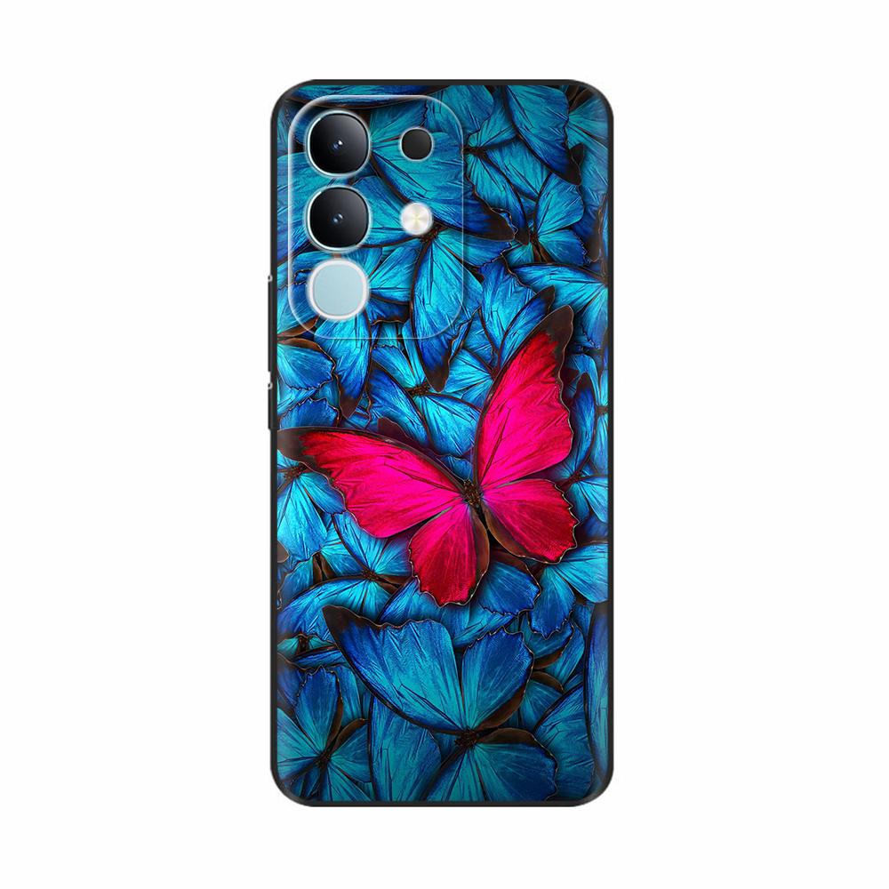 Чехол-крышка для Vivo Y29 4G 2025 Милые Цветы Мягкий Силикон Capa Чехлы для Телефона Для Vivo Y29 4G Чехол Мультяшные Ударопрочные Сумки Coque