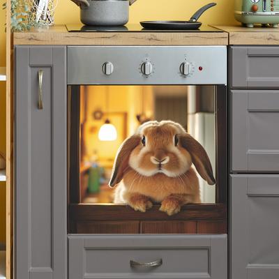 Fun-f336 продает симпатичные постеры с кроликами-петлями, наклейки для кухни, домашний фон, украшение, декоративные настенные наклейки