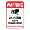 24-Hour Video Monitoring Warning Sticker - Custom Adhesive Camera Sign