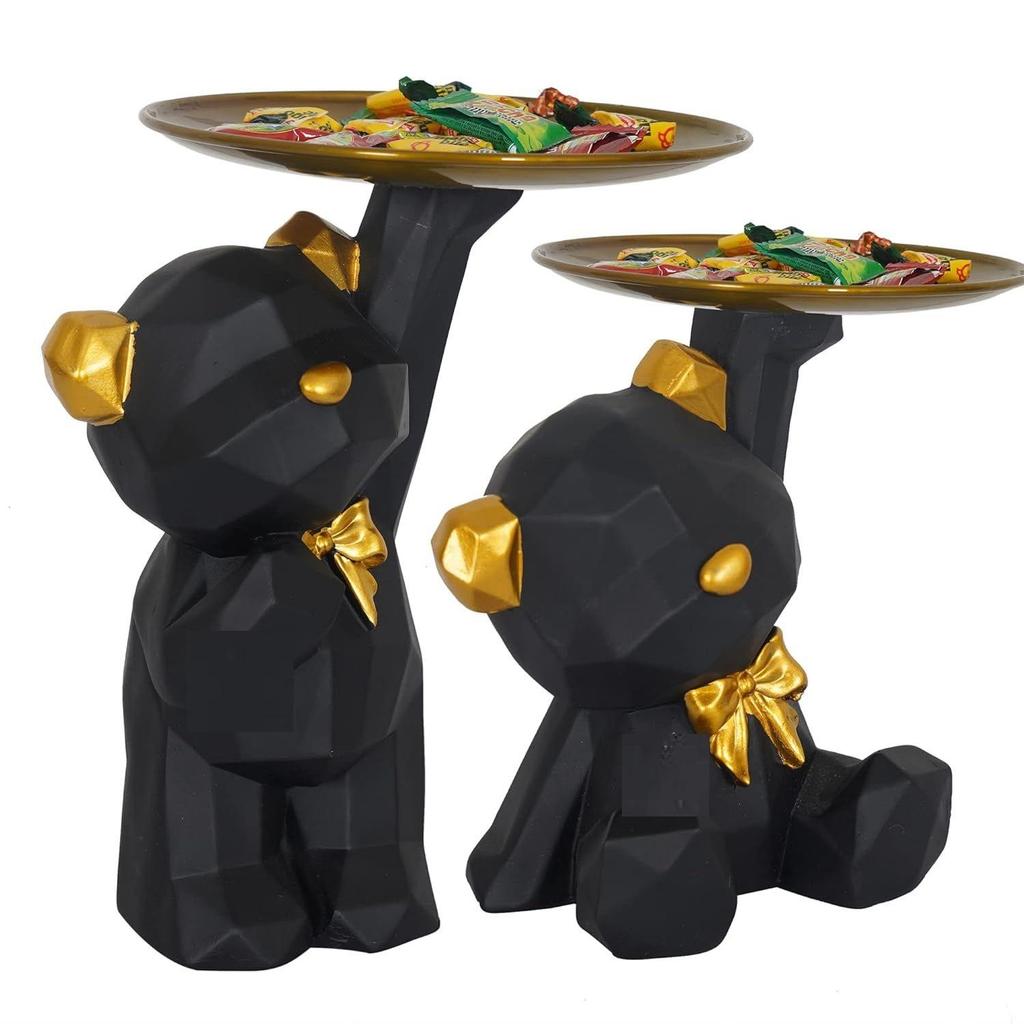 Крутая фигурка собаки для домашнего декора, фигурка, блюдо-фигурка собаки для дома, декоративная фигурка (Черный, Комбо-набор из 2 штук)