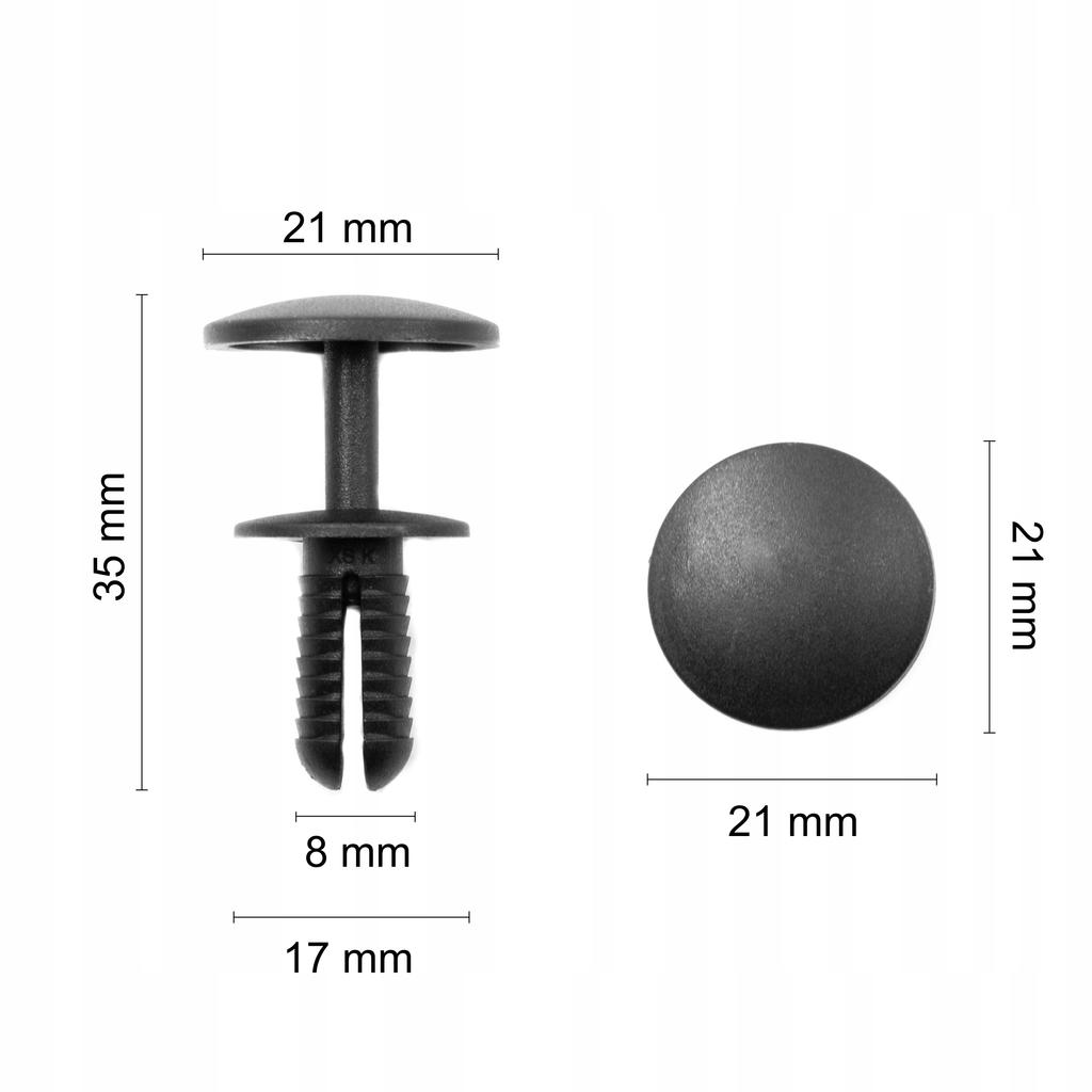 1X Spinka Kołek Rozporowy Tapicerki Uniwersalny 8 Mm