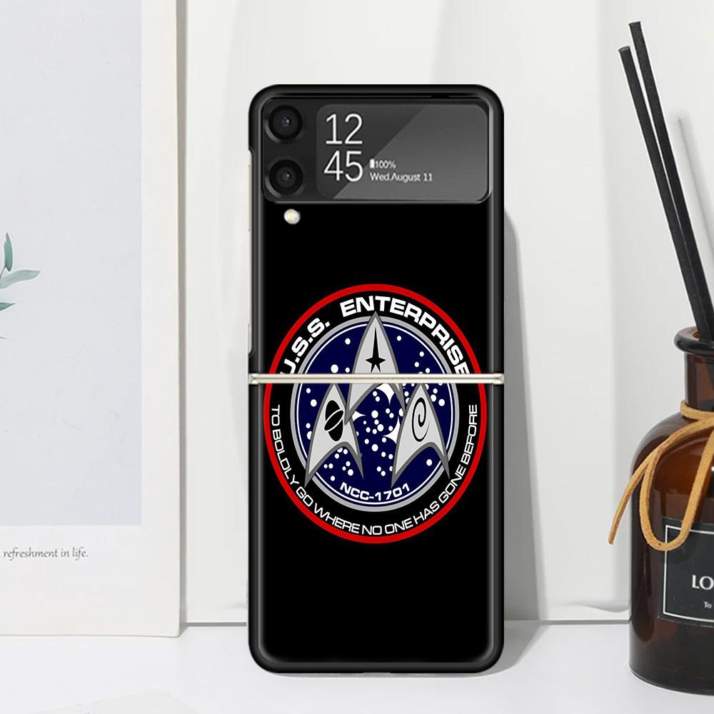 Чехол Star Movie T-Trek для телефона Samsung Galaxy Z Flip 7 6 5 4 3 5G Flip3 Flip4 Flip5 ZFlip6 ZFlip7 Черный Fundas Galaxy Z