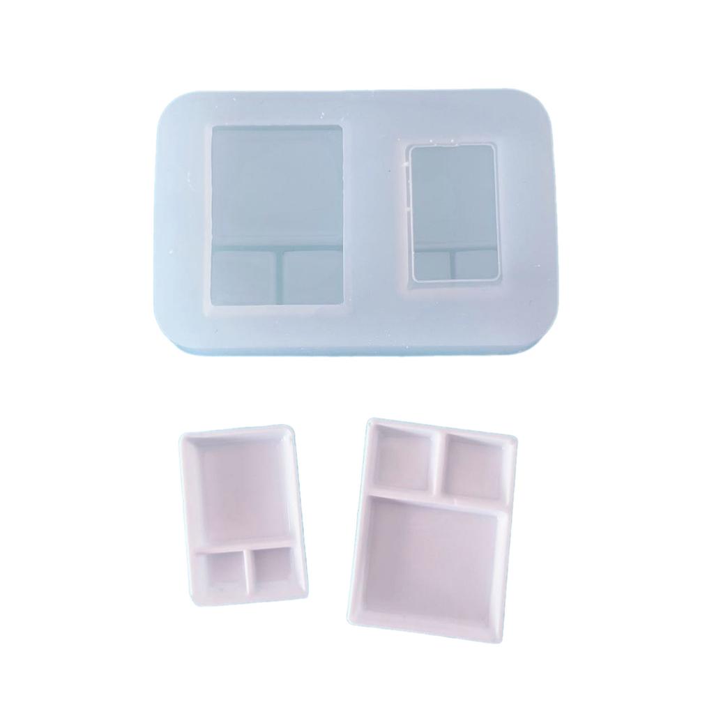 Miniature Food Silicone Mold Dessert Tray Plate UV Resin Molds Dollhouse Accessories Kitchen Baking Tool Craft