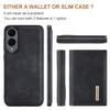 DG.MING M1 Series for Samsung Galaxy S25 Edge Case Kickstand PU Phone Cover with Detachable Wallet