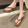 Обувь для женщин 2024 года, модные женские тапочки, летние разноцветные, с открытым носком, на низком каблуке, легкие повседневные пляжные шлепанцы для женщин