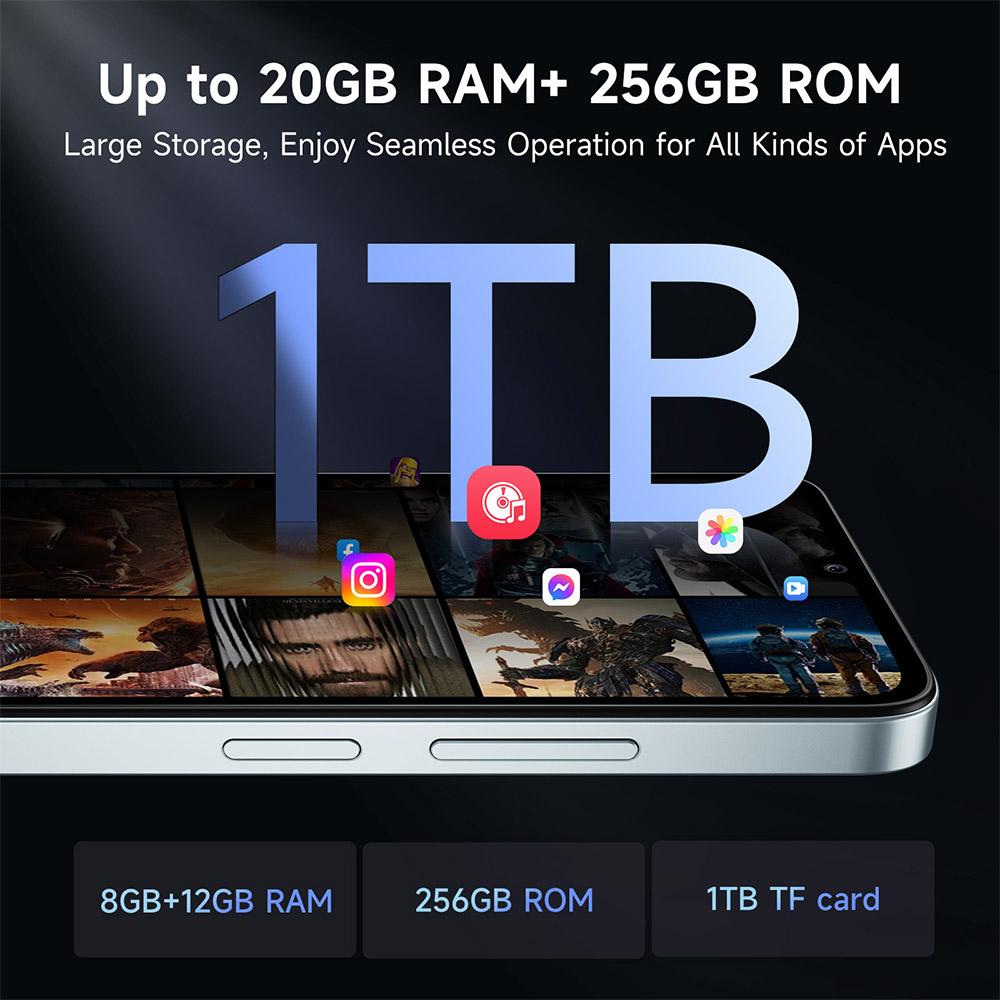 FOSSiBOT Смартфон S2 4G, Мобильный телефон Android 14 Разблокированный, 8 ГБ ОЗУ 256 ГБ ПЗУ, 6,72-дюймовый FHD-дисплей