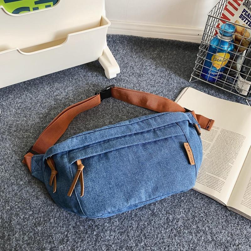 Повседневная нагрудная сумка, джинсовая сумка через плечо, модная женская дорожная сумка на плечо, универсальная поясная сумка большой вместимости