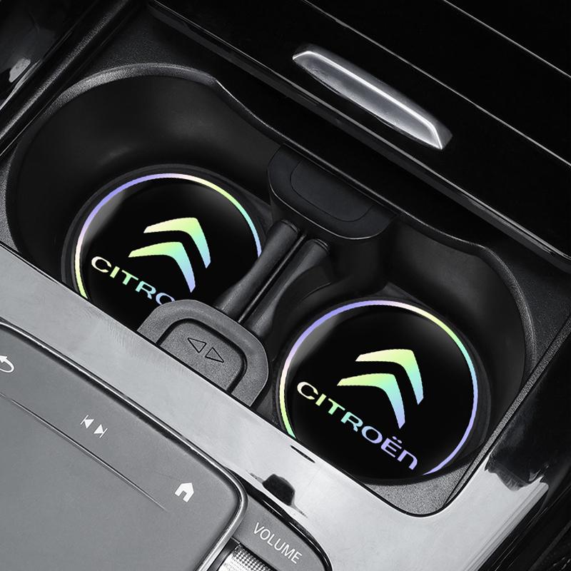 Car Coasters Silica Gel Water Cup Mats For Citroen C4 C3 C2 C1 DS3 Berlingo Xsara Grand Watercup Slot Pad Auto Interior keychain