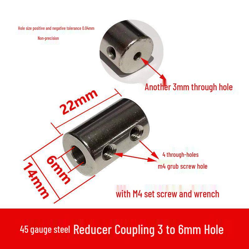 Steel Motor Shaft Coupling Adapter for 3/4/5/6/8/10/12mm Shafts