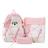 Three-Piece Backpack Set for Primary and Middle School Students Schoolbag Color Block Cartoon Backpack for Women Large Capacity Backpack