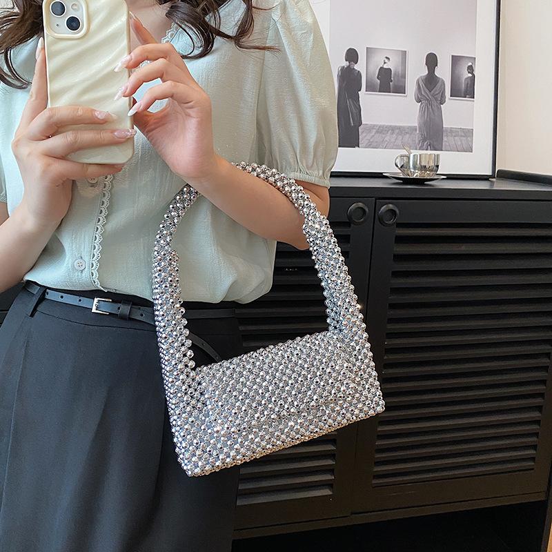 The New Bag 2025 European and American Rhinestone Retro Shoulder Bag Ins Women's Foreign Style Dinner Armpit Bag