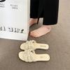 French Pearl Slippers Summer Fairy Shoes Fashionable Flat Anti-slip Slippers