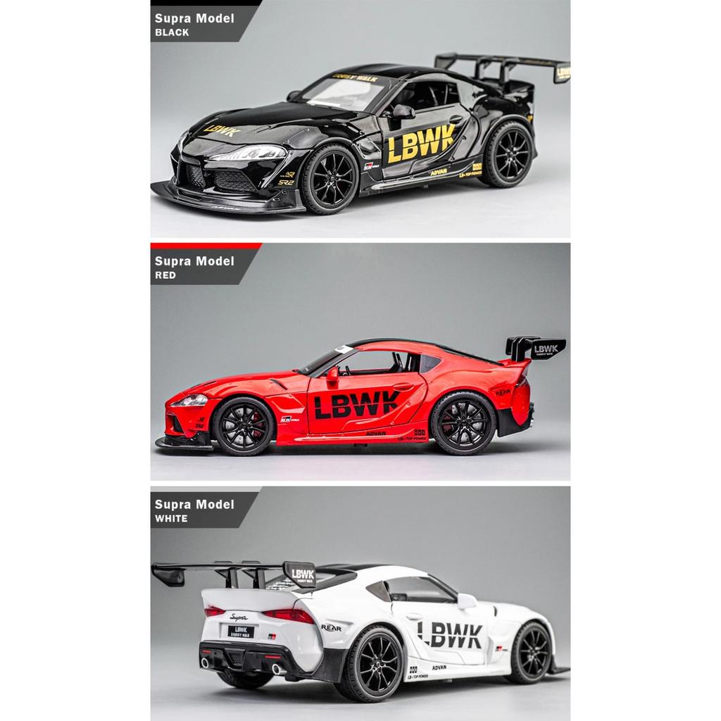 1/22 Toyota Supra GR LBWK Racing Car Toy Alloy Car Diecasts & Toy Vehicles Car Model Sound and Light Model Toys for Children