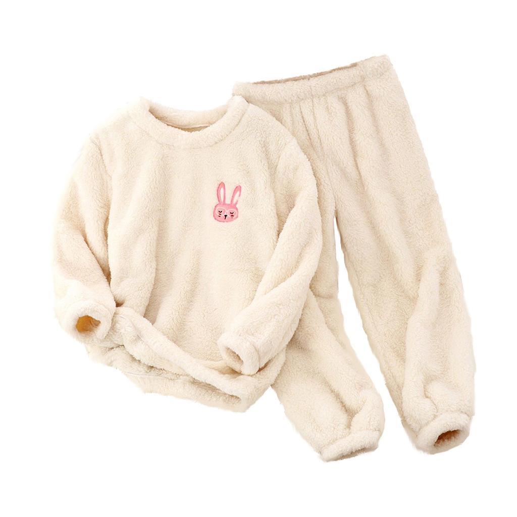 Детский коралловый бархатный пижамный комплект Детская домашняя одежда для лица