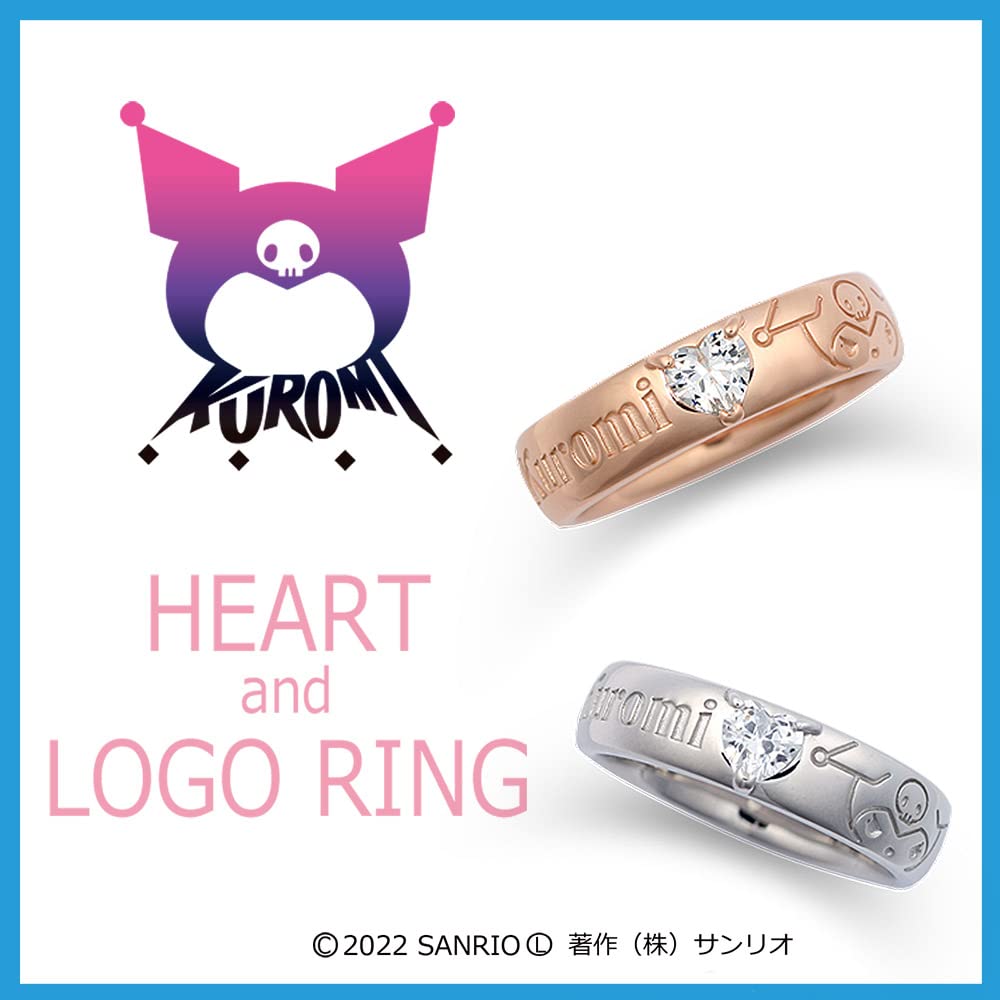 Kuromi Heart Logo Ring Gold [J Plus] (Pink No. 11)