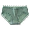 Mid-rise Briefs Thin Breathable Lace Decor Panties for Inner Wear