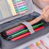Ручной двухслойный пенал из ткани Оксфорд однотонный студенческий пенал с отделением с зажимом для ручки сумка для хранения школьных канцелярских товаров