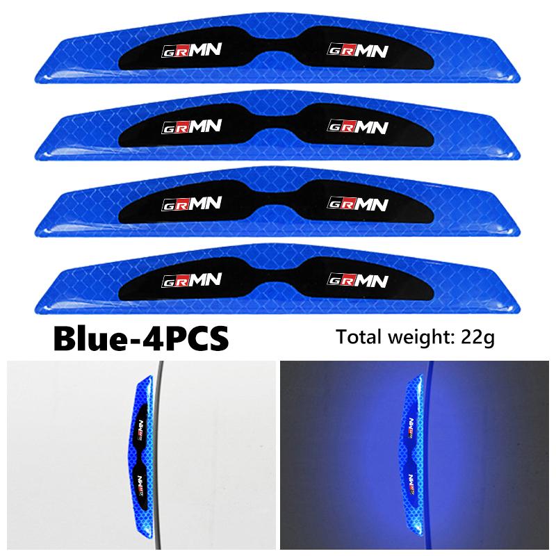 MZD1  4pcs Reflective Car Door Edge Protector Sticker Anti Collision Anti-scratch Strip For Toyota chr Corolla Camry rav4 Yaris GR