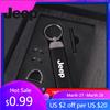 For Jeep Metal Leather Car Keychain Key Ring Accessories For Jeep Renegade Compass Grand Cherokee Wrangler jk Gladiator Patri