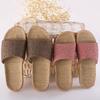 Home Couple Indoor Slippers Wooden Floor Linen Slippers Home Non-slip Men and Women Thick Bottom Summer