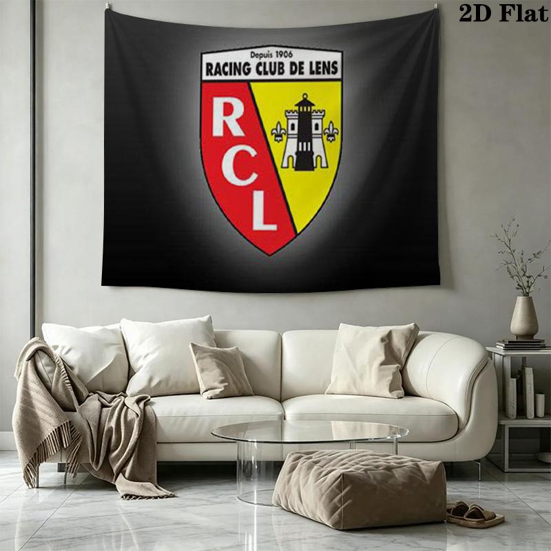 RC Lens Logo Wall Tapestry Aesthetic Wall Hanging Printed Fabric Blanket Decorative Tapestries for Bedroom Living Room Home Decor