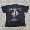Винтажная футболка группы Megadeth Мужская Женская Футболки Топ Countdown To Extinction 90-е Металл Мерч