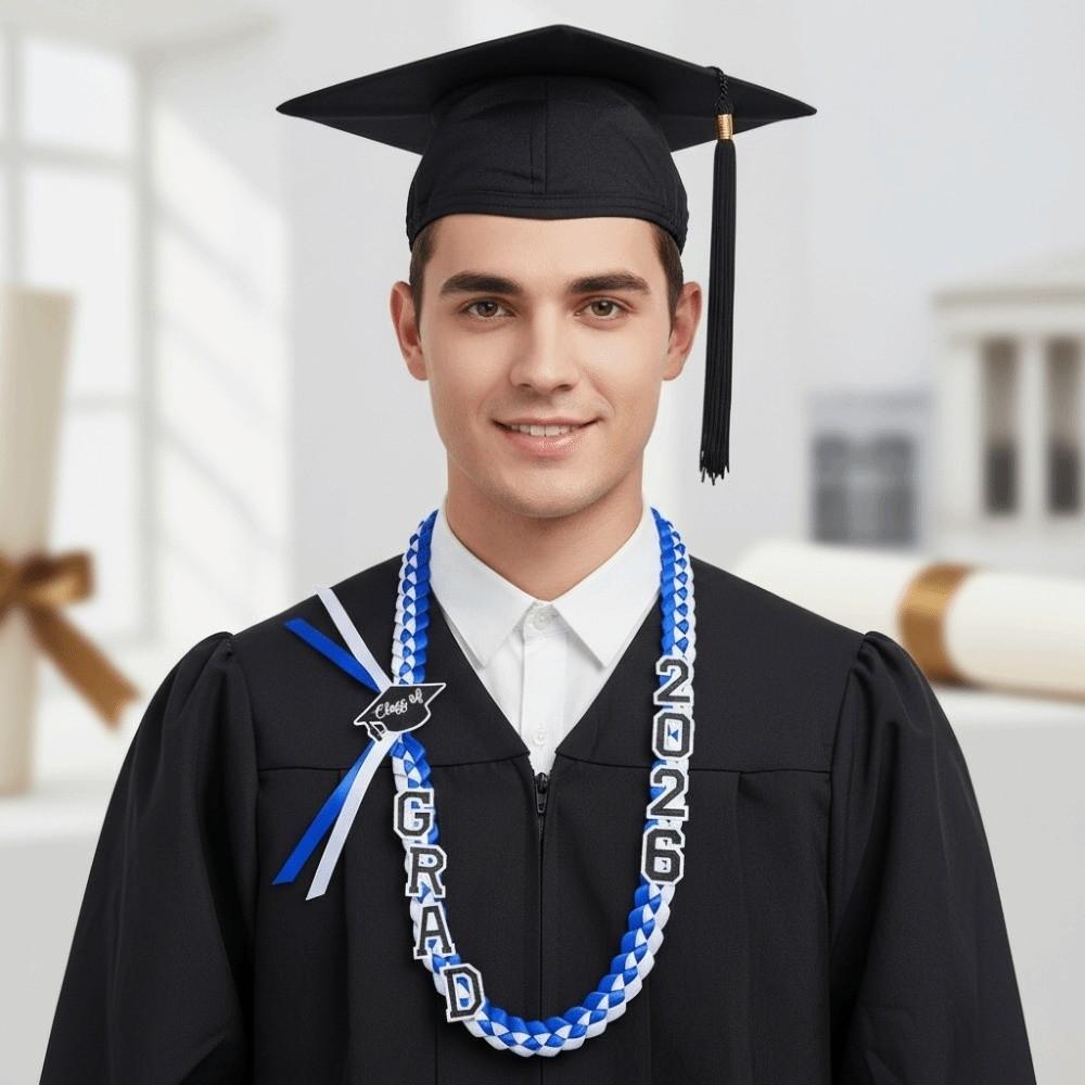 Double-layered Weaving Braided Satin Necklace Senior Year Garland School Spirit Celebration