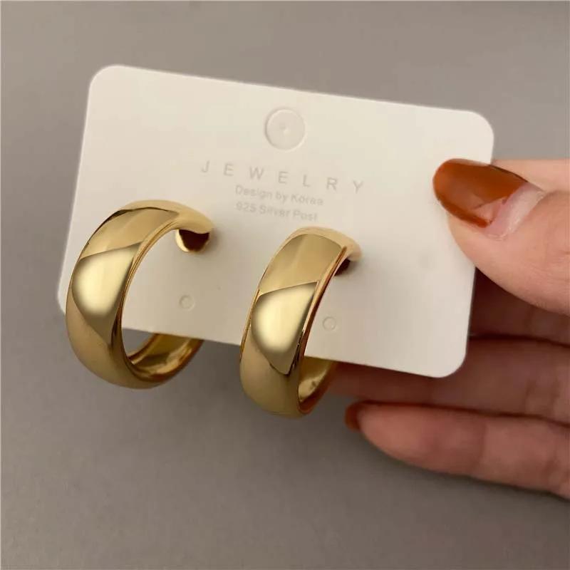 Модные металлические геометрические круглые серьги-кольца для женщин в стиле панк, серебряный цвет, в форме буквы C, серьги-подвески, ювелирные изделия Brincos, подарок