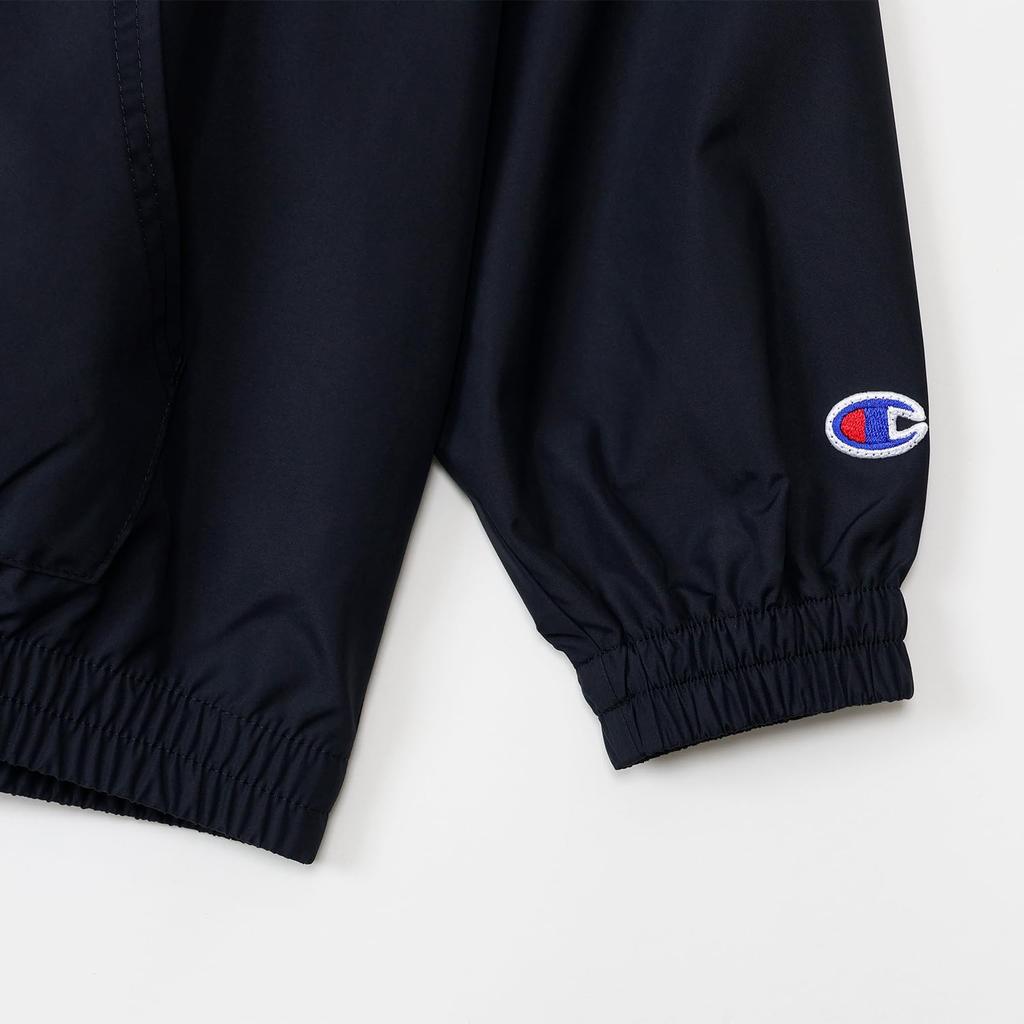 Champion Relax Fit Script Kids' Jacket, Water-Repellent, Logo, Packable, Boys' Casual, Black, CK-A610