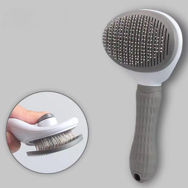 Pet Dog Brush Cat Comb Self Cleaning Care Cat Brush Stainless Steel Comb Cat Grooming Tools Pets Dematting Comb Dogs Accessories