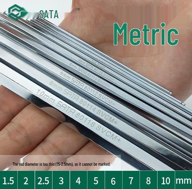 Набор SATA Extra Long Шестигранных Ключей с Плоской Головкой (1,5-10 мм)