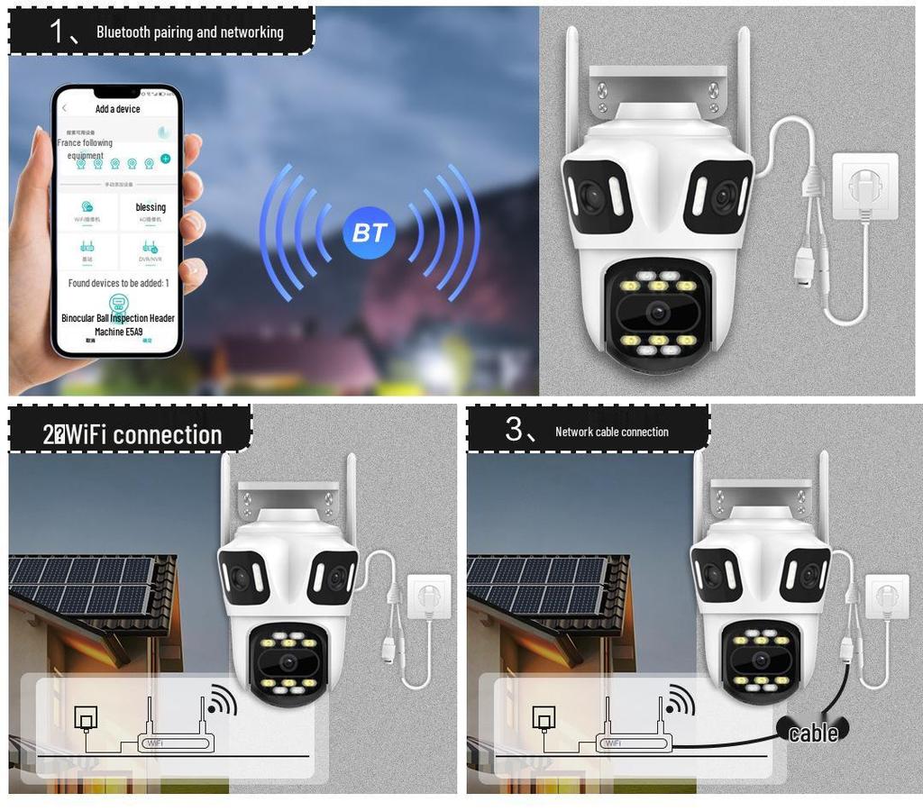 iCSee Xiongmai 3-Screen Outdoor Wireless HD Night Vision Waterproof IP Camera