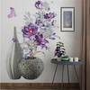 Винтажные 3D-видения ваза для цветов, наклейки на стену, домашний декор, японские съемные наклейки на стены для гостиной, спальни, крыльца, фон