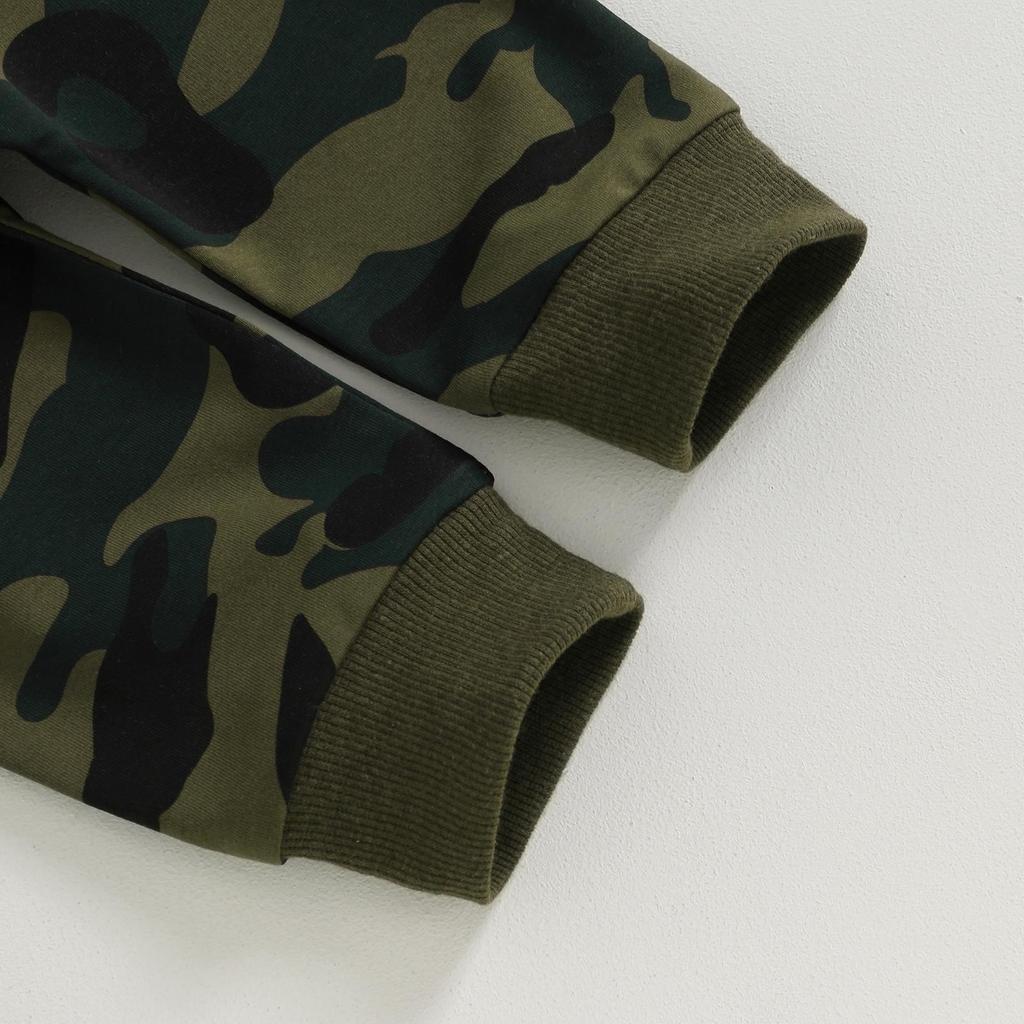 Комплект штанов для маленьких мальчиков, толстовка с длинными рукавами и круглым вырезом с буквенным принтом, 6 мес, 12 мес, 18 мес, 24 мес, 3 года, однотонные/камуфляжные спортивные штаны, одежда для младенцев