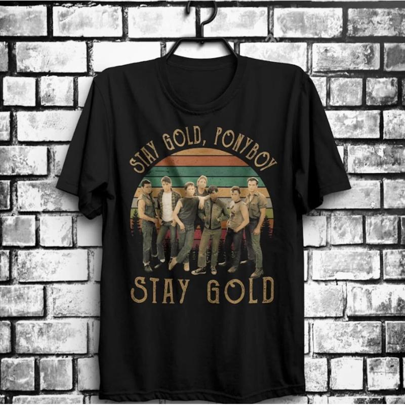 The Outsiders Stay Gold Vintage Black Cotton Unisex T Shirt