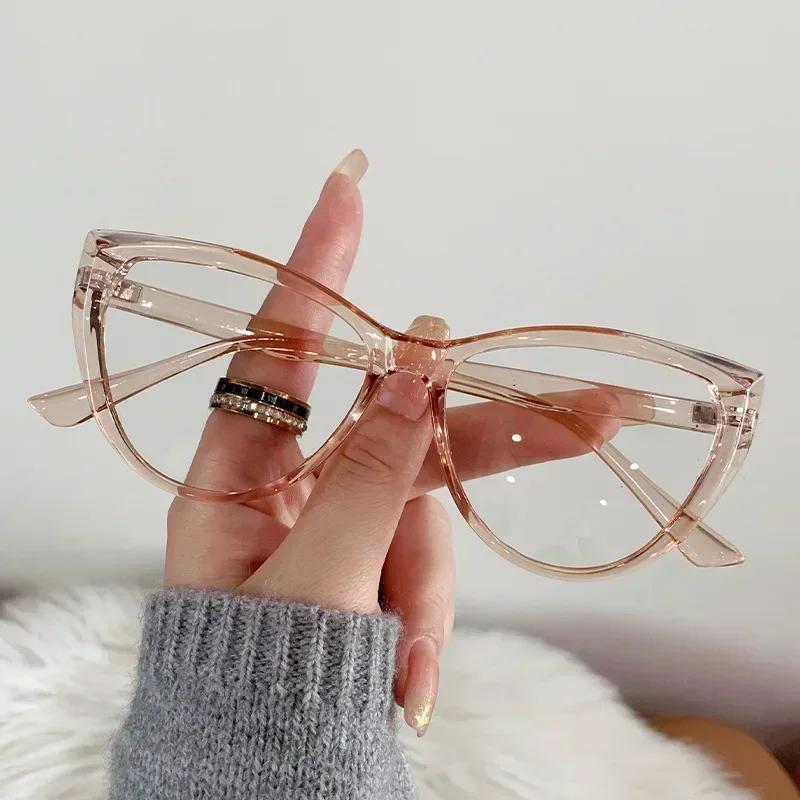 Men Women Finished Prescription Minus Eyeglasses Vintage Cat Eye Optical Glasses High Definition Myopia Eyeglasses 0-1.0-1.5-4.0