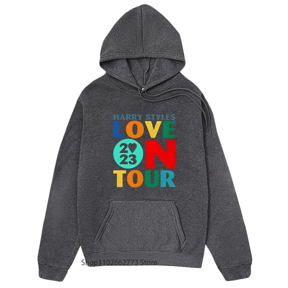 Толстовки для концертов Love O Tour, унисекс, винтажная толстовка Harrys Haus с капюшоном, хип-топы в стиле поп-музыки, одежда Kpop, женский зимний пуловер