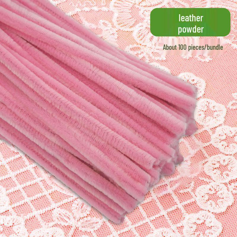 Thickened White Chenille Pipe Cleaners - Mixed Colors for DIY Bouquet Crafts