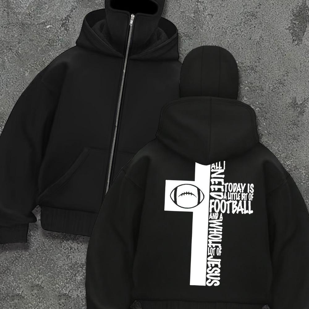 Двойная шапка, двойной воротник Мужская и женская модная толстовка с капюшоном в уличном стиле с принтом в виде молнии