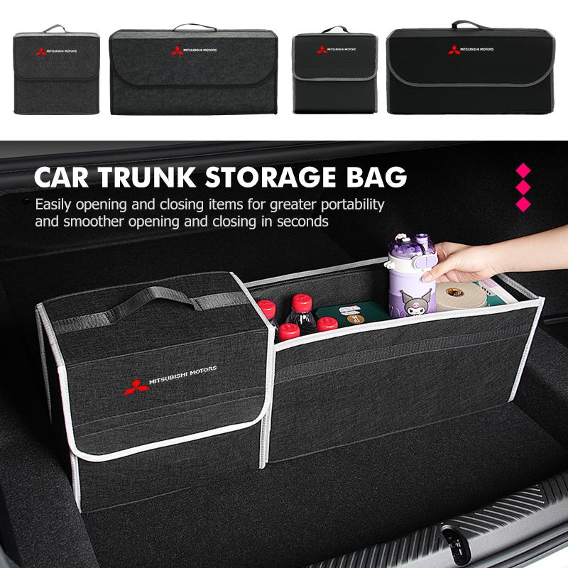 xkhr10 Car Foldable Felt Trunk Storage Bag Large Capacity Organizer Box Accessorie For Mitsubishi Outlander Pajero Sport Lancer Eclipse